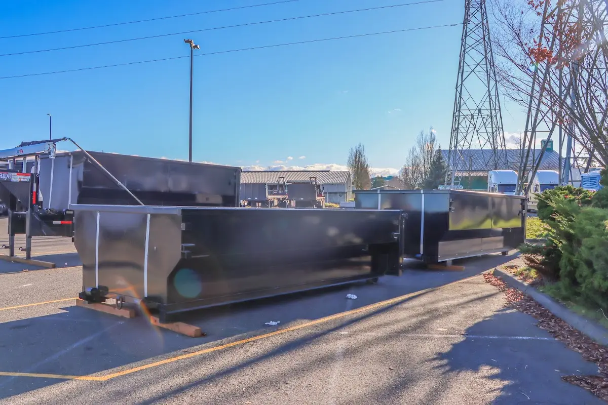 Roll-off dumpster ready for waste disposal at job site for Estate Cleanout Dumpster Rental in Hallandale Beach